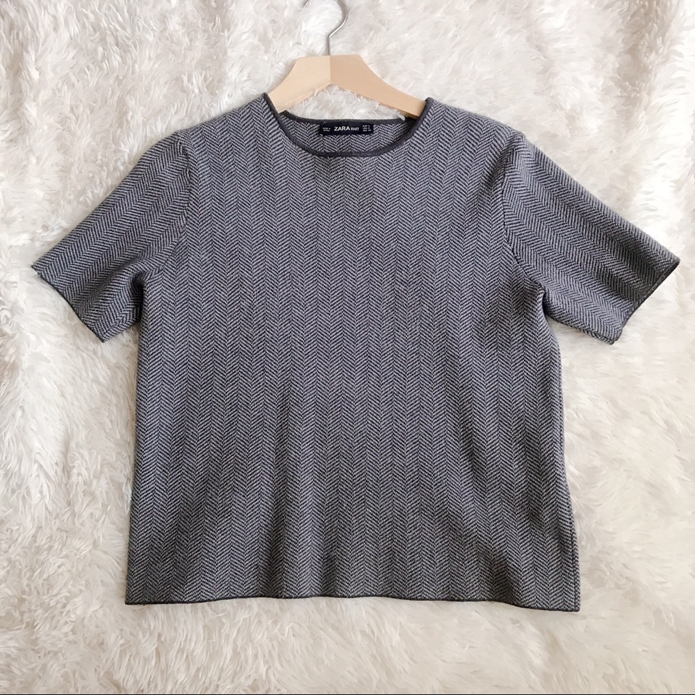 🔥Zara short sleeve knit top